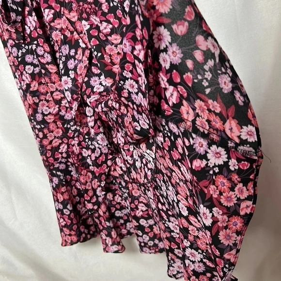 KENSIE pink dress,faux wrap,floral,sz 2, surplice,fairy,romantic,event,whimsical - Picture 8 of 15